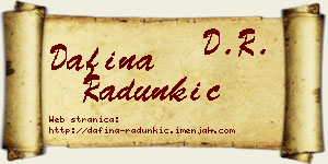 Dafina Radunkić vizit kartica